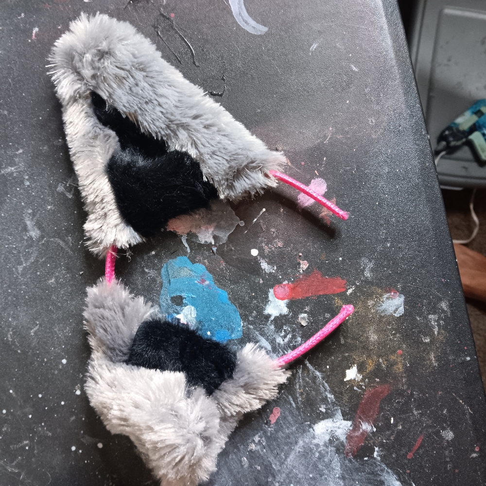 Gray and Black Furry Earmuffs